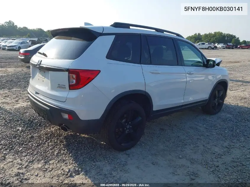 2019 Honda Passport Elite VIN: 5FNYF8H00KB030141 Lot: 42592859