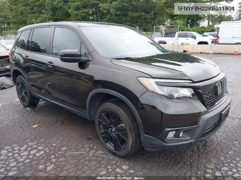 2019 Honda Passport Sport VIN: 5FNYF8H22KB011804 Lot: 42700045