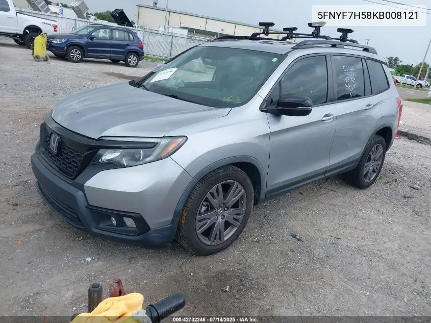 2019 Honda Passport Ex-L VIN: 5FNYF7H58KB008121 Lot: 42732246