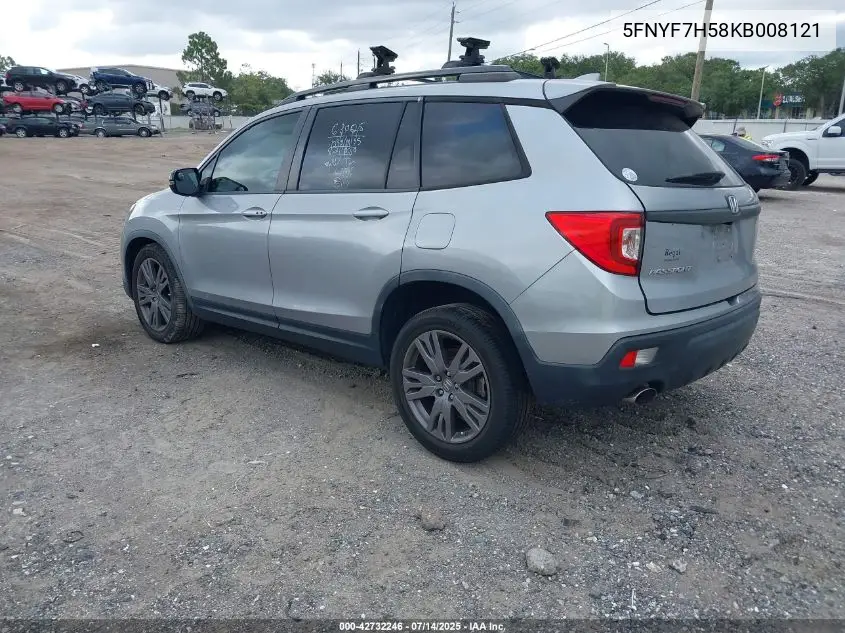 2019 Honda Passport Ex-L VIN: 5FNYF7H58KB008121 Lot: 42732246