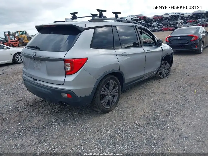 2019 Honda Passport Ex-L VIN: 5FNYF7H58KB008121 Lot: 42732246