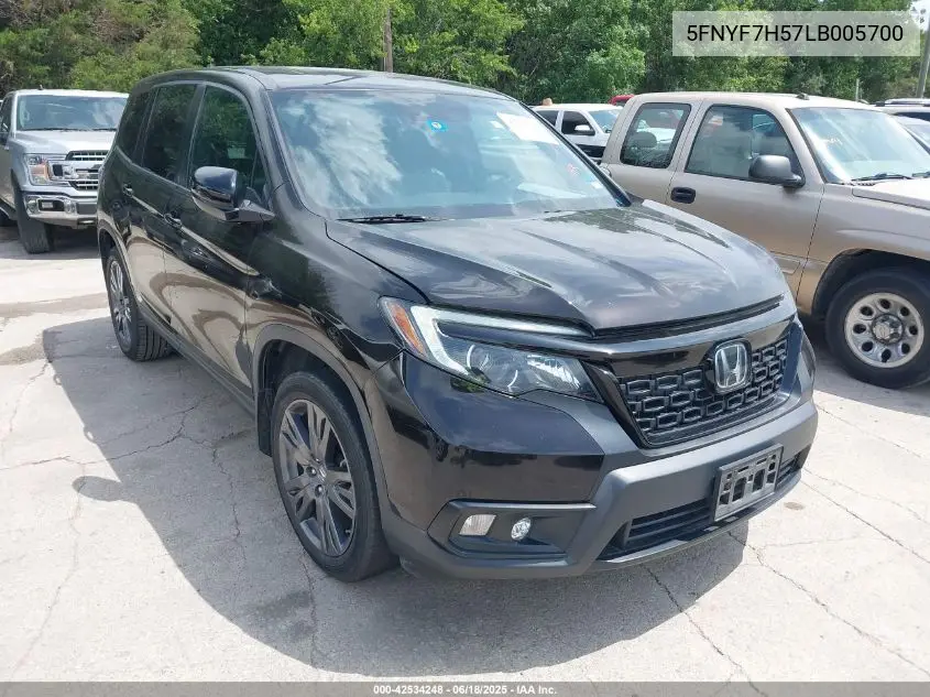 2020 Honda Passport 2Wd Ex-L VIN: 5FNYF7H57LB005700 Lot: 42534248