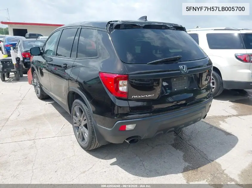 2020 Honda Passport 2Wd Ex-L VIN: 5FNYF7H57LB005700 Lot: 42534248