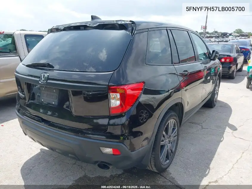 2020 Honda Passport 2Wd Ex-L VIN: 5FNYF7H57LB005700 Lot: 42534248
