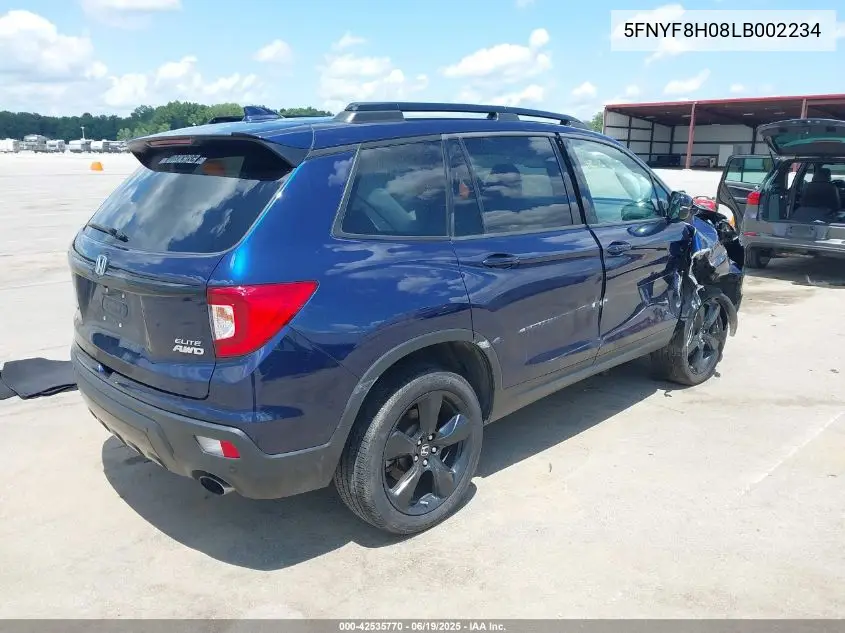 2020 Honda Passport Awd Elite VIN: 5FNYF8H08LB002234 Lot: 42535770