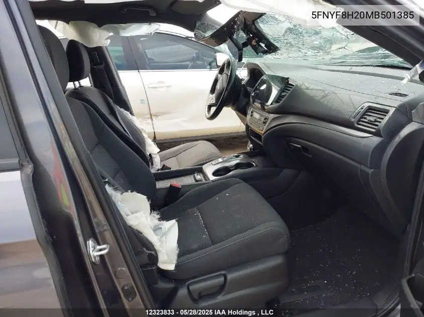 2021 Honda Passport Sport VIN: 5FNYF8H20MB501385 Lot: 12323833