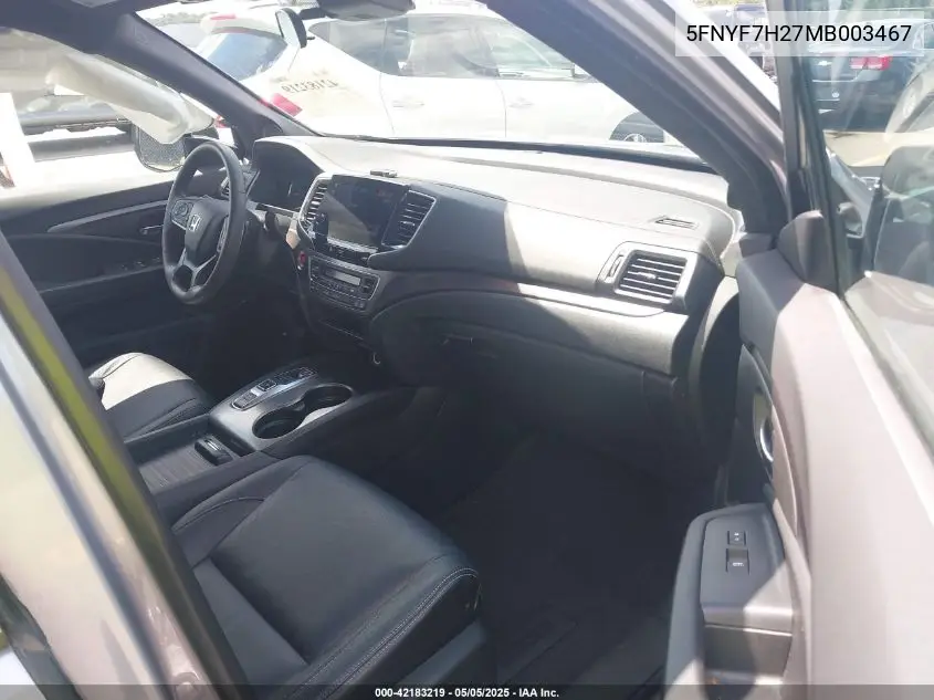 2021 Honda Passport 2Wd Sport VIN: 5FNYF7H27MB003467 Lot: 42183219