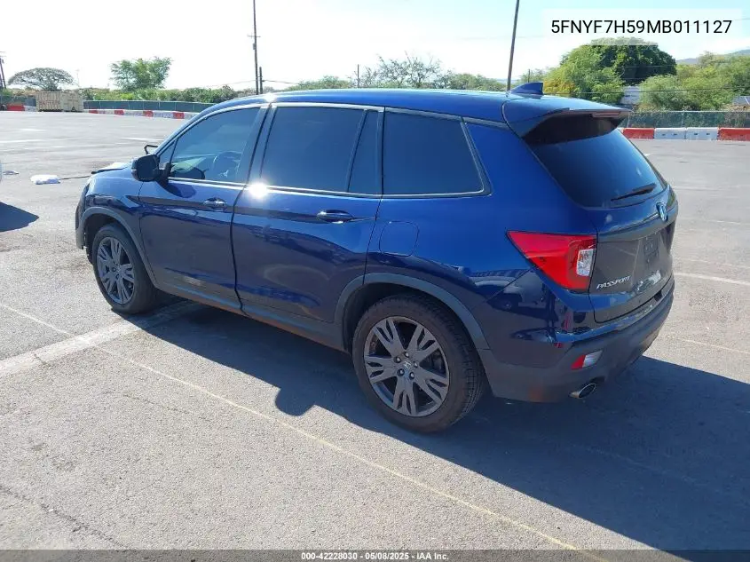 2021 Honda Passport 2Wd Ex-L VIN: 5FNYF7H59MB011127 Lot: 42228030