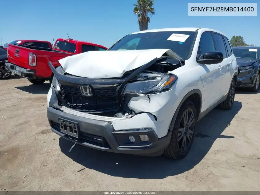 2021 Honda Passport 2Wd Sport VIN: 5FNYF7H28MB014400 Lot: 42228201