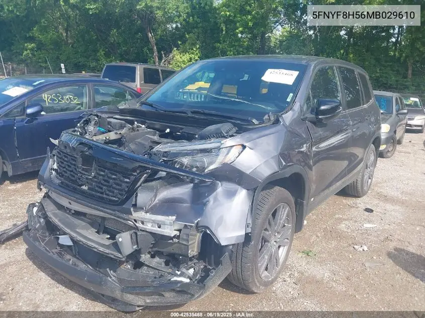 2021 Honda Passport Exl VIN: 5FNYF8H56MB029610 Lot: 42535468