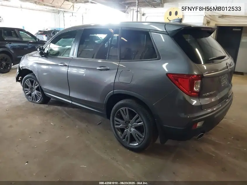 2021 Honda Passport Awd Ex-L VIN: 5FNYF8H56MB012533 Lot: 42561010