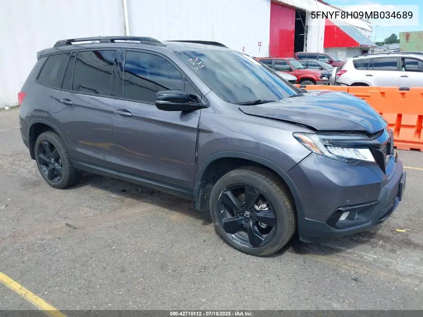 2021 Honda Passport Awd Elite VIN: 5FNYF8H09MB034689 Lot: 42710112