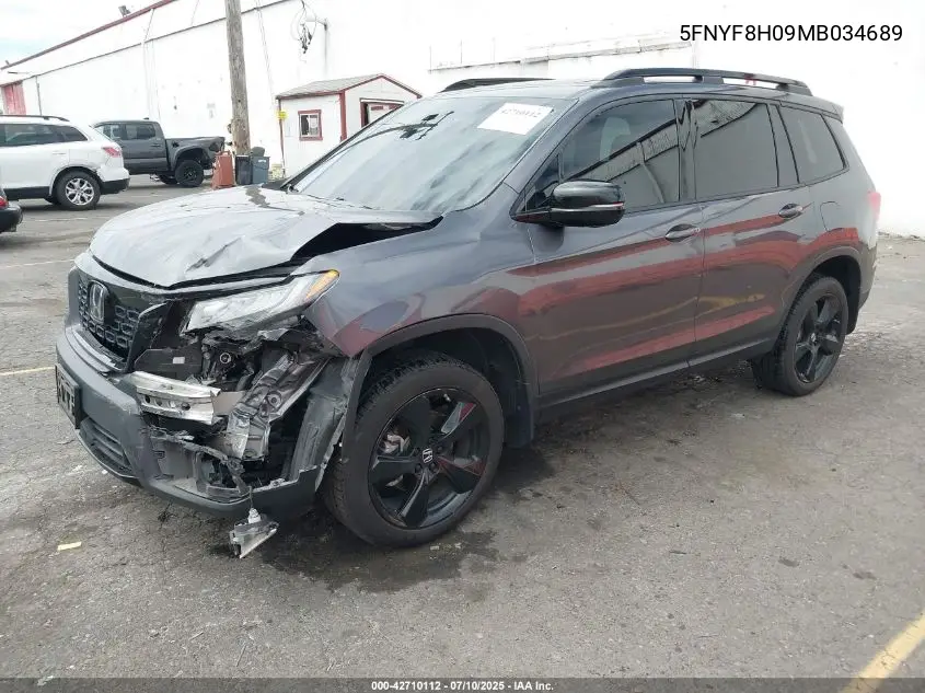 2021 Honda Passport Awd Elite VIN: 5FNYF8H09MB034689 Lot: 42710112