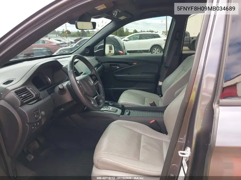 2021 Honda Passport Awd Elite VIN: 5FNYF8H09MB034689 Lot: 42710112
