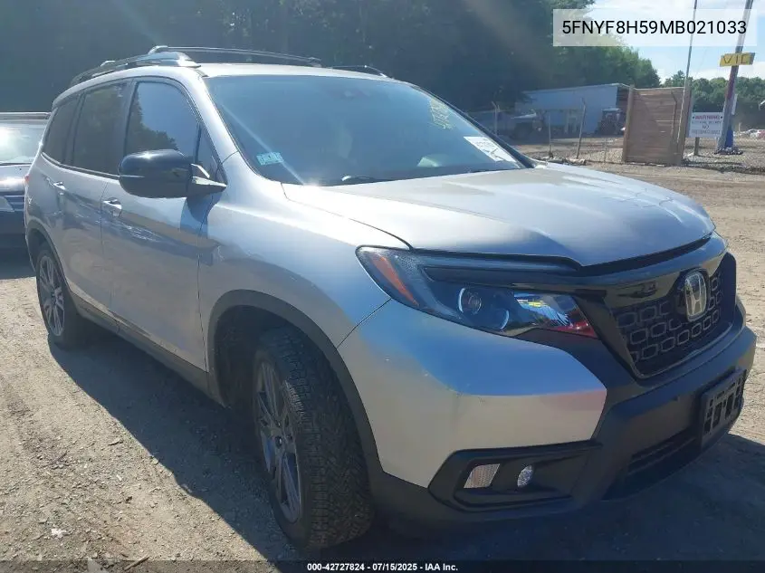 2021 Honda Passport Awd Ex-L VIN: 5FNYF8H59MB021033 Lot: 42727824