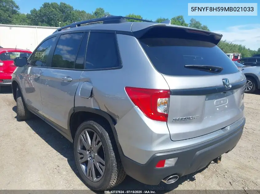 2021 Honda Passport Awd Ex-L VIN: 5FNYF8H59MB021033 Lot: 42727824