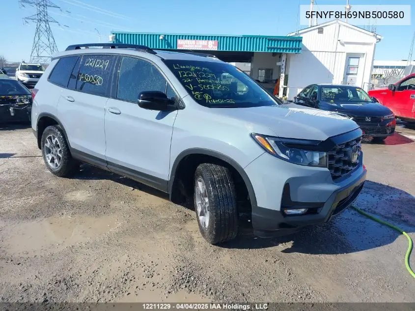 2022 Honda Passport Trailsport VIN: 5FNYF8H69NB500580 Lot: 12211229