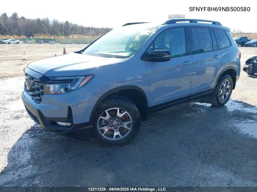 2022 Honda Passport Trailsport VIN: 5FNYF8H69NB500580 Lot: 12211229