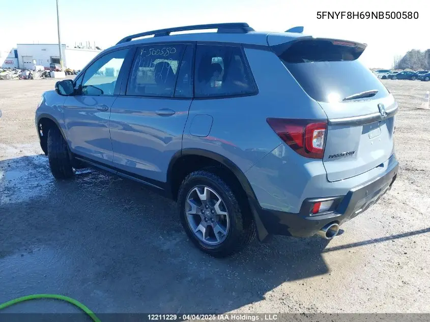 2022 Honda Passport Trailsport VIN: 5FNYF8H69NB500580 Lot: 12211229