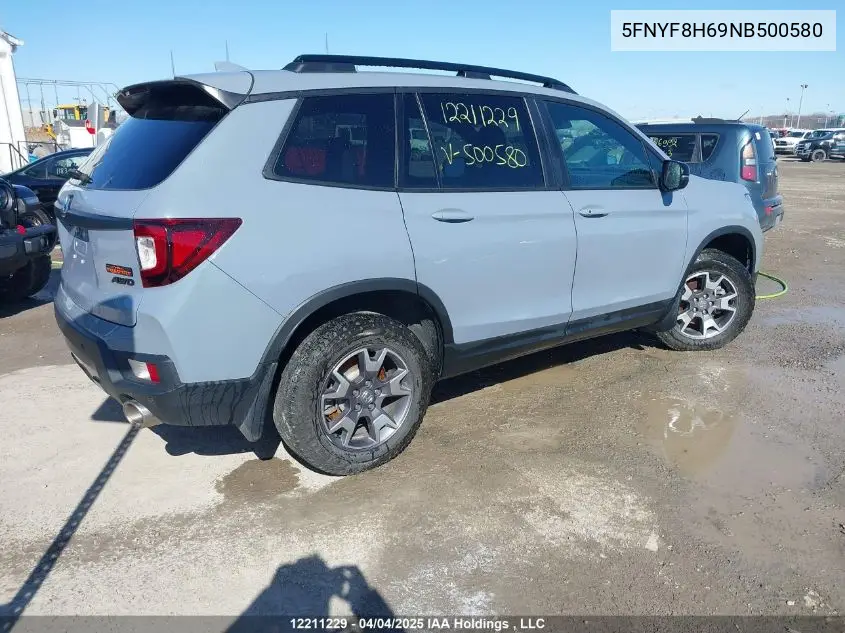 2022 Honda Passport Trailsport VIN: 5FNYF8H69NB500580 Lot: 12211229
