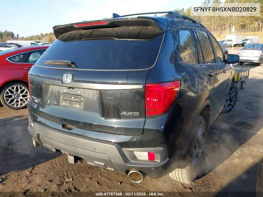 2022 Honda Passport Awd Ex-L VIN: 5FNYF8H5XNB020829 Lot: 41757349