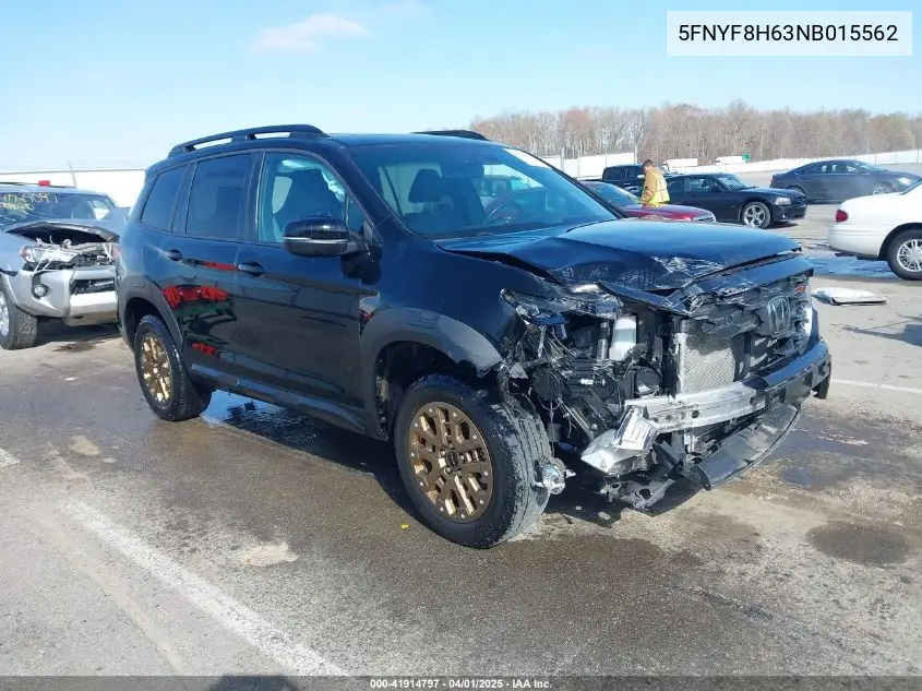 2022 Honda Passport Awd Trailsport VIN: 5FNYF8H63NB015562 Lot: 41914797