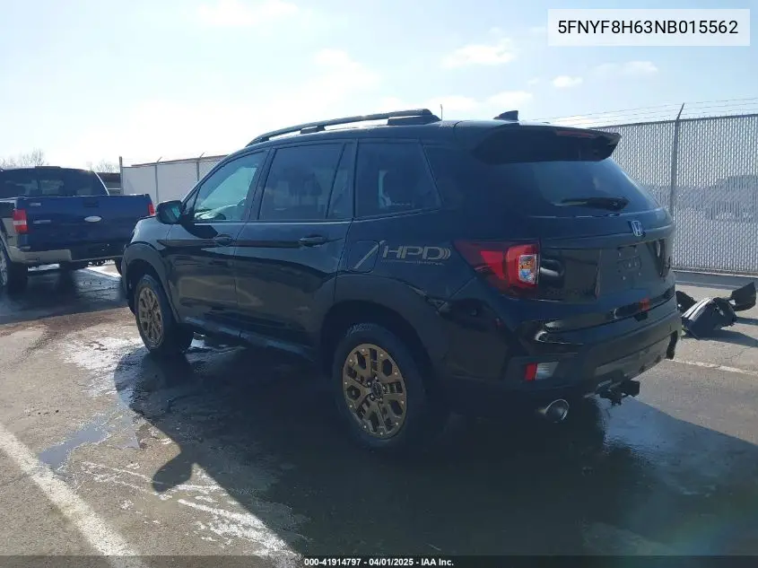 2022 Honda Passport Awd Trailsport VIN: 5FNYF8H63NB015562 Lot: 41914797