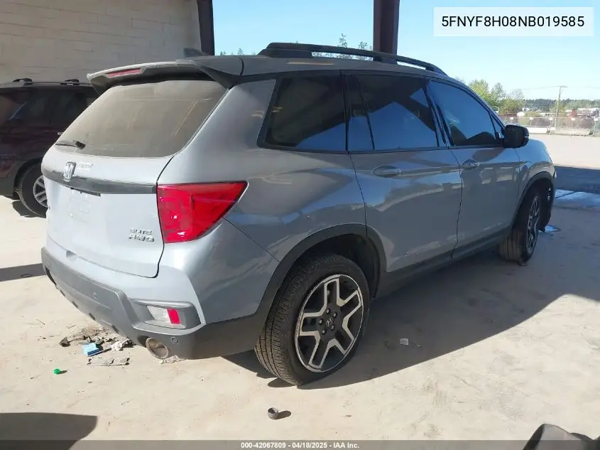 2022 Honda Passport Awd Elite VIN: 5FNYF8H08NB019585 Lot: 42067809