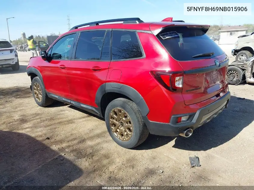 2022 Honda Passport Awd Trailsport VIN: 5FNYF8H69NB015906 Lot: 42224426