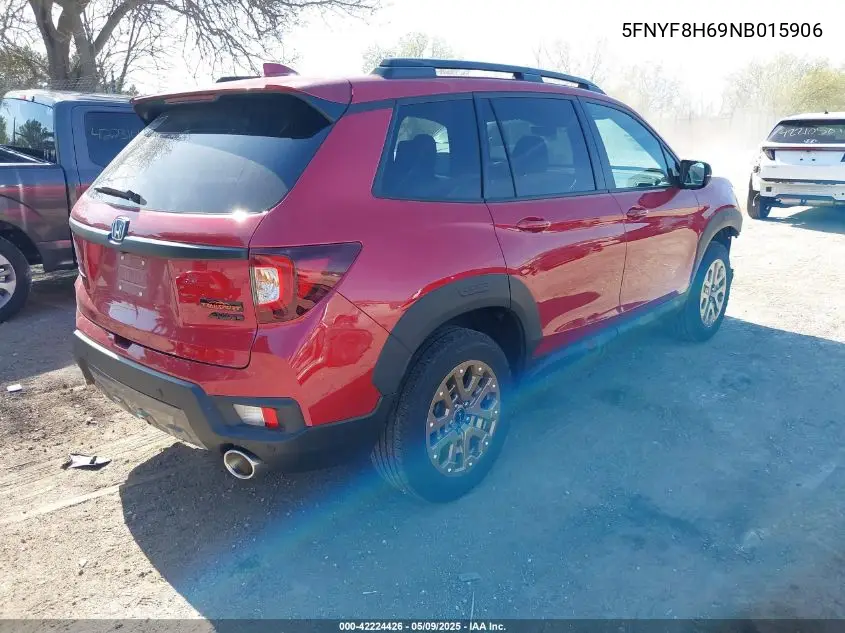 2022 Honda Passport Awd Trailsport VIN: 5FNYF8H69NB015906 Lot: 42224426