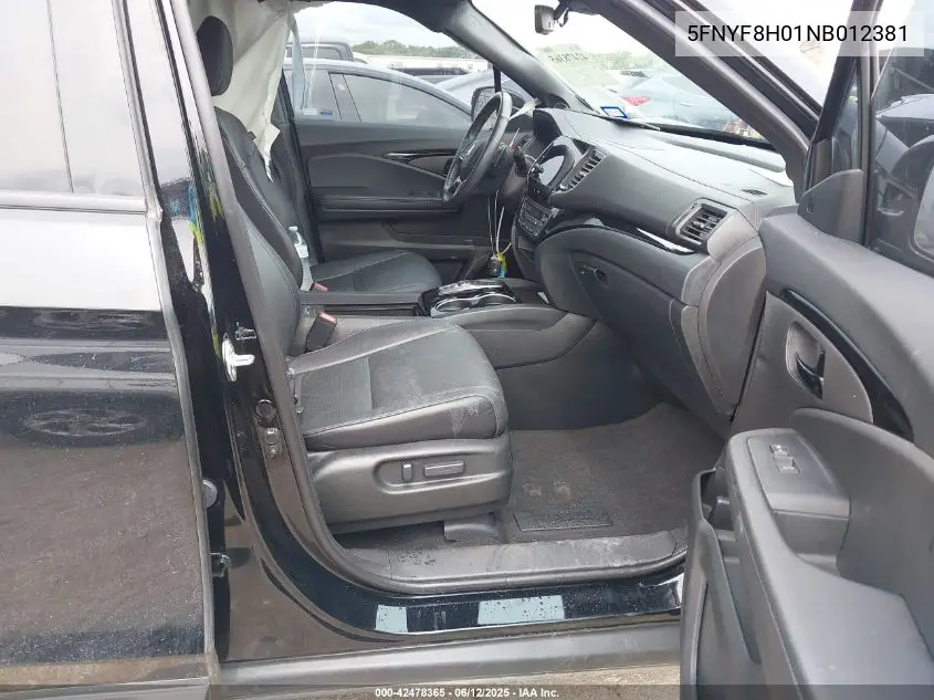 2022 Honda Passport Awd Elite VIN: 5FNYF8H01NB012381 Lot: 42478365