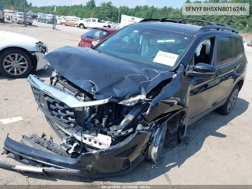 2022 Honda Passport Awd Ex-L VIN: 5FNYF8H5XNB016246 Lot: 42742183