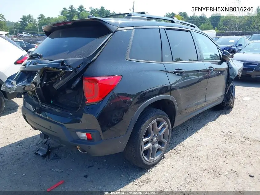 2022 Honda Passport Awd Ex-L VIN: 5FNYF8H5XNB016246 Lot: 42742183