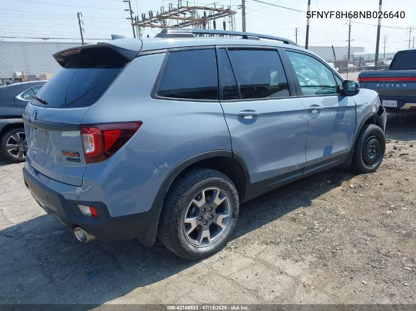 2022 Honda Passport Awd Trailsport VIN: 5FNYF8H68NB026640 Lot: 42746933