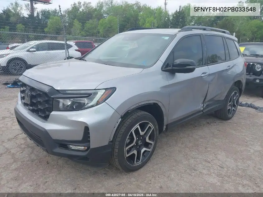 2023 Honda Passport Awd Elite VIN: 5FNYF8H02PB033548 Lot: 42027185