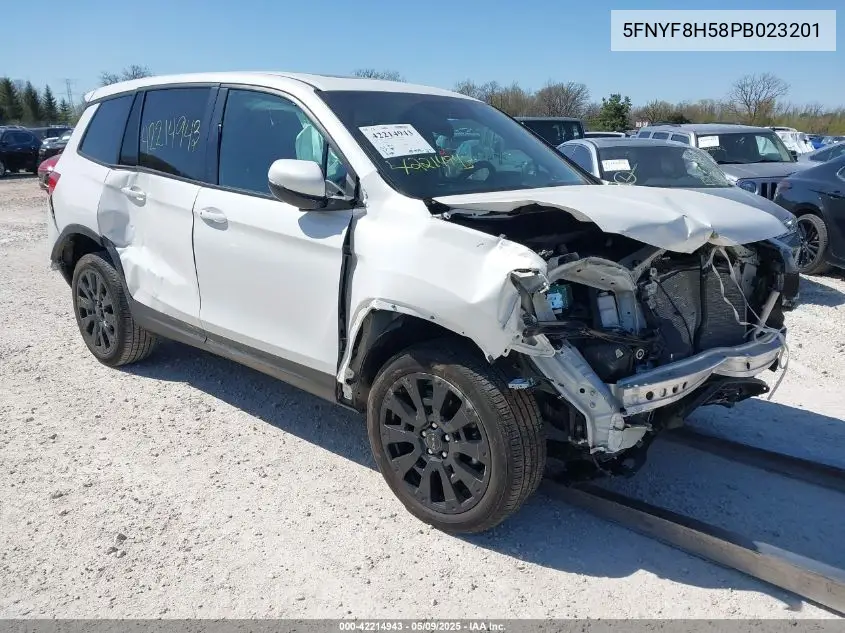 2023 Honda Passport Awd Ex-L VIN: 5FNYF8H58PB023201 Lot: 42214943