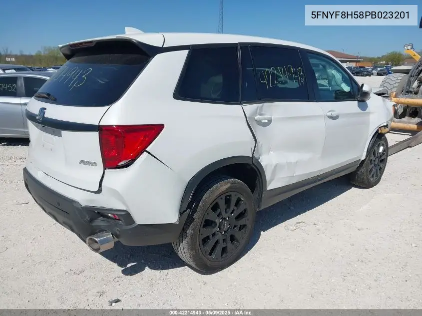 2023 Honda Passport Awd Ex-L VIN: 5FNYF8H58PB023201 Lot: 42214943