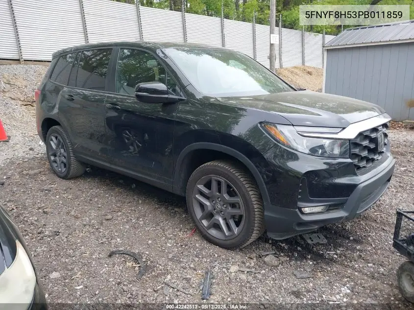 2023 Honda Passport Awd Ex-L VIN: 5FNYF8H53PB011859 Lot: 42242513