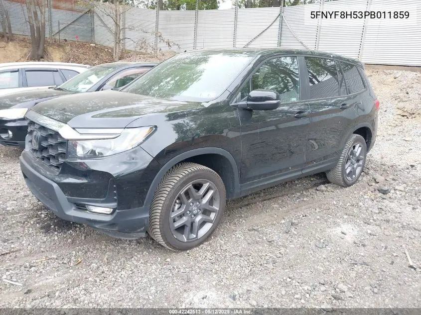 2023 Honda Passport Awd Ex-L VIN: 5FNYF8H53PB011859 Lot: 42242513