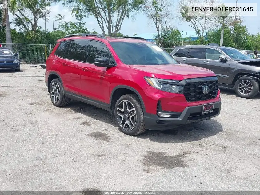 2023 Honda Passport Awd Elite VIN: 5FNYF8H01PB031645 Lot: 42495265