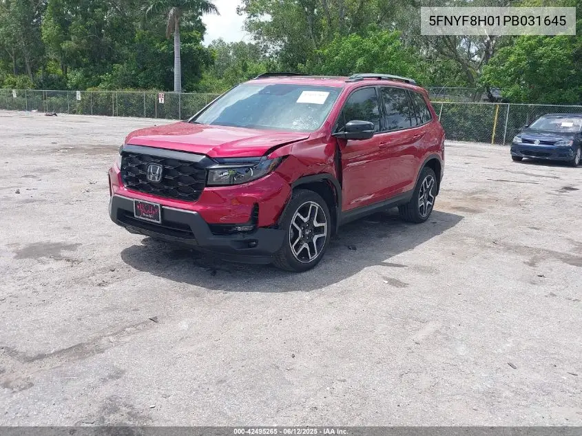 2023 Honda Passport Awd Elite VIN: 5FNYF8H01PB031645 Lot: 42495265