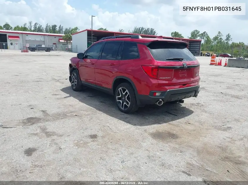 2023 Honda Passport Awd Elite VIN: 5FNYF8H01PB031645 Lot: 42495265