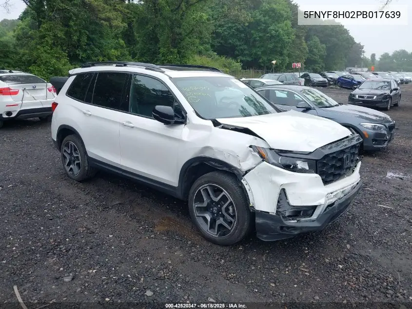 2023 Honda Passport Awd Elite VIN: 5FNYF8H02PB017639 Lot: 42520347