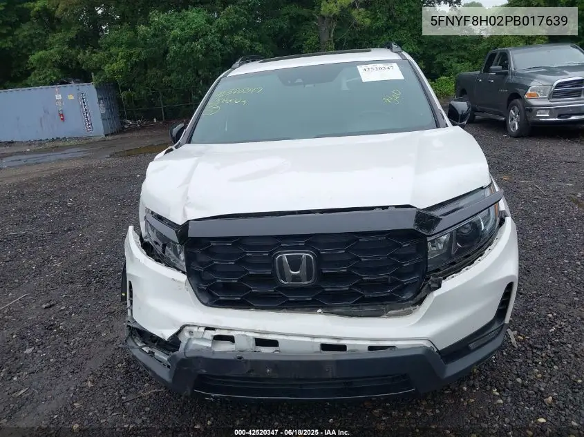 2023 Honda Passport Awd Elite VIN: 5FNYF8H02PB017639 Lot: 42520347