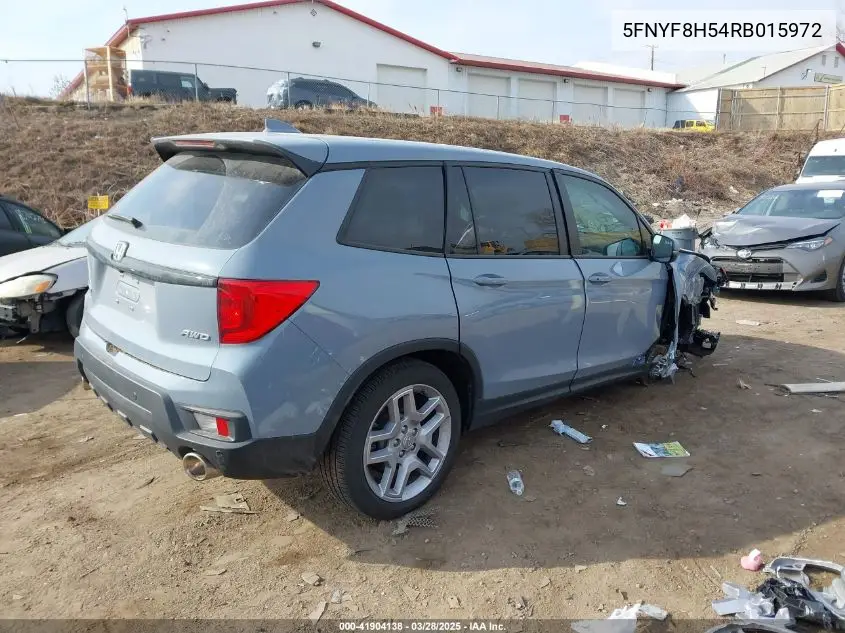 2024 Honda Passport Awd Ex-L VIN: 5FNYF8H54RB015972 Lot: 41904138