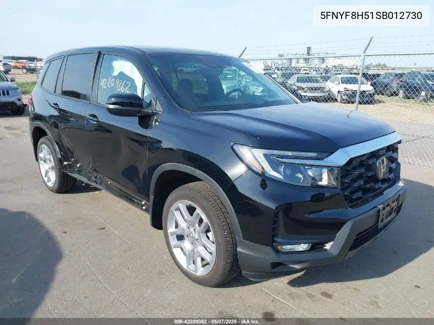 2025 Honda Passport Awd Ex-L VIN: 5FNYF8H51SB012730 Lot: 42209362