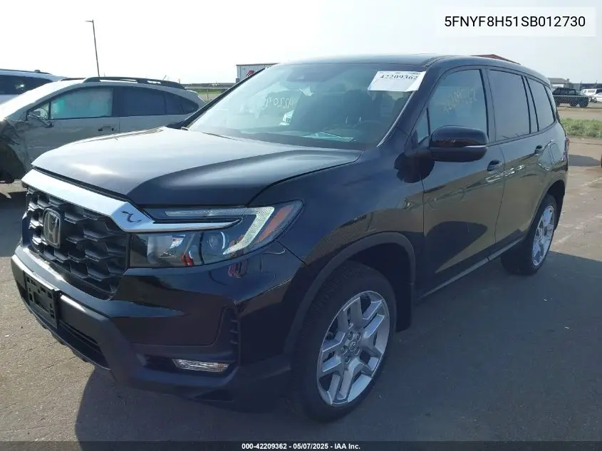 2025 Honda Passport Awd Ex-L VIN: 5FNYF8H51SB012730 Lot: 42209362