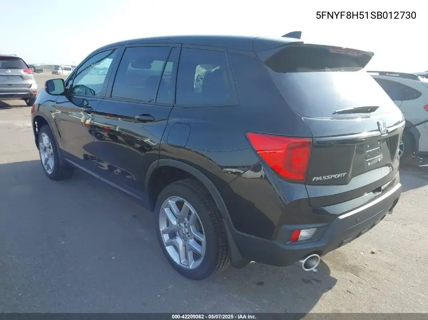 2025 Honda Passport Awd Ex-L VIN: 5FNYF8H51SB012730 Lot: 42209362
