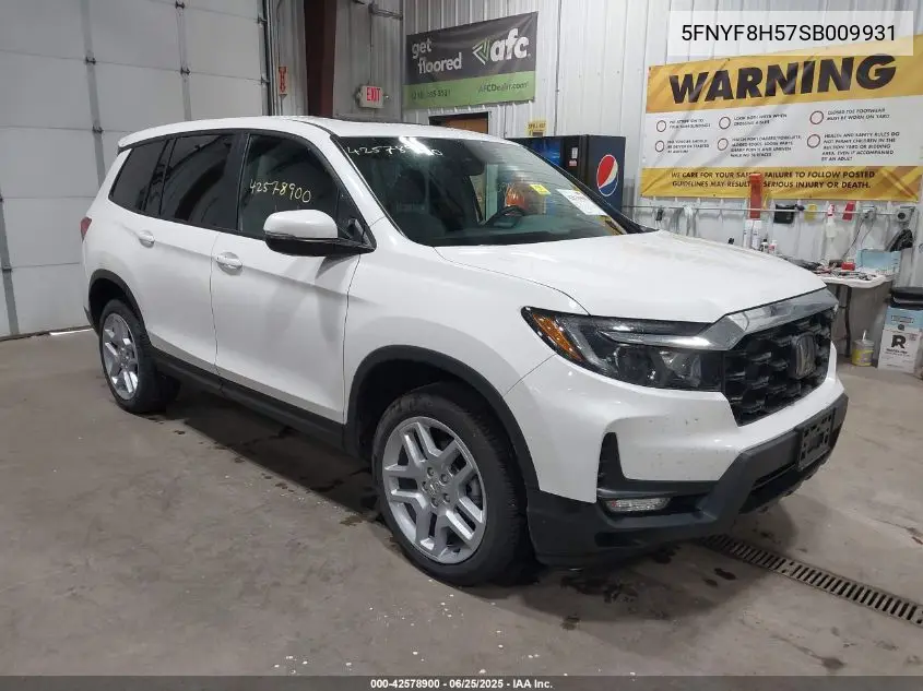 2025 Honda Passport Awd Ex-L VIN: 5FNYF8H57SB009931 Lot: 42578900