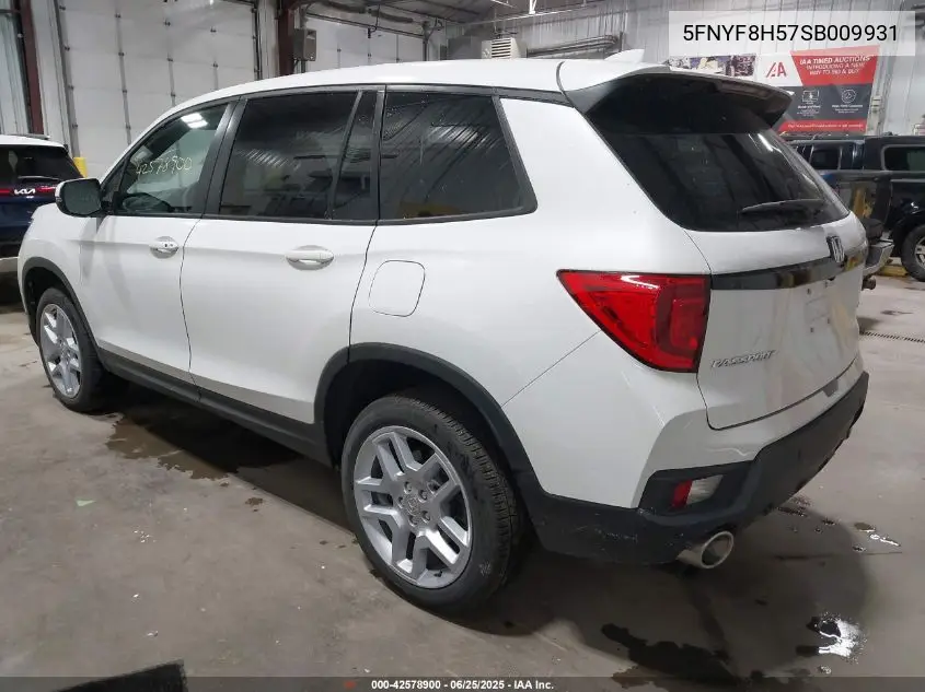2025 Honda Passport Awd Ex-L VIN: 5FNYF8H57SB009931 Lot: 42578900